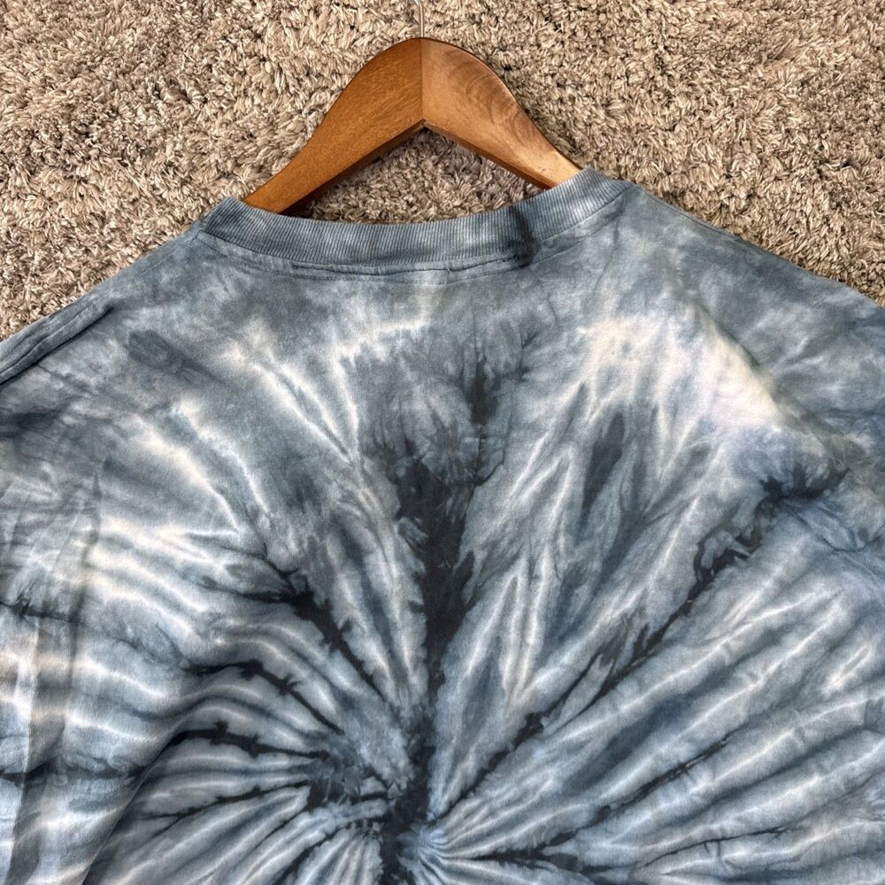 Vintage Xtreme Tie Dye Single Stitch T Shirt Blue 90s Embroidered Logo No Size - Picture 12 of 12
